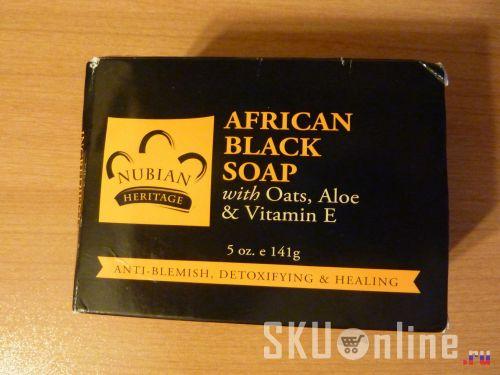 Коробочка с мылом Nubian Heritage, African Black Soap Bar, 5 oz (141 g)