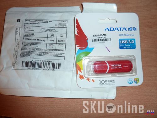 Упаковка флэшки Adata UV150