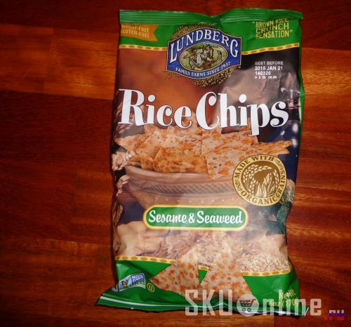 Упаковка с чипсами Lundberg, Rice Chips, Sesame & Seaweed