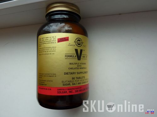 Этикетка с витаминами Solgar Formula V, VM-75 - 2
