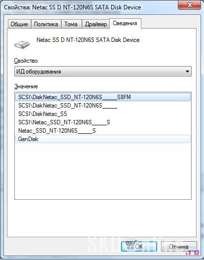 SSD Netac N6S. Идентификация оборудования