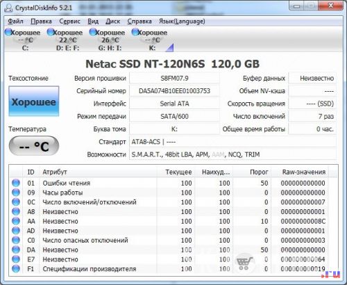 SSD Netac N6S. Информация о диске