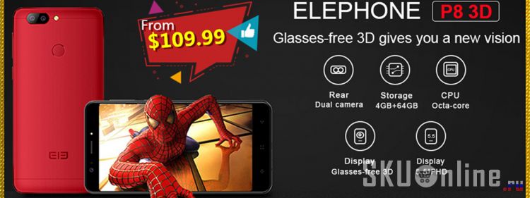 Original ELEPHONE P8 3D Callphone 5.5 inch 4GB RAM 64GB ROM MTK6750T OctaCore Fingerprint unlock Android 4G Smartphone